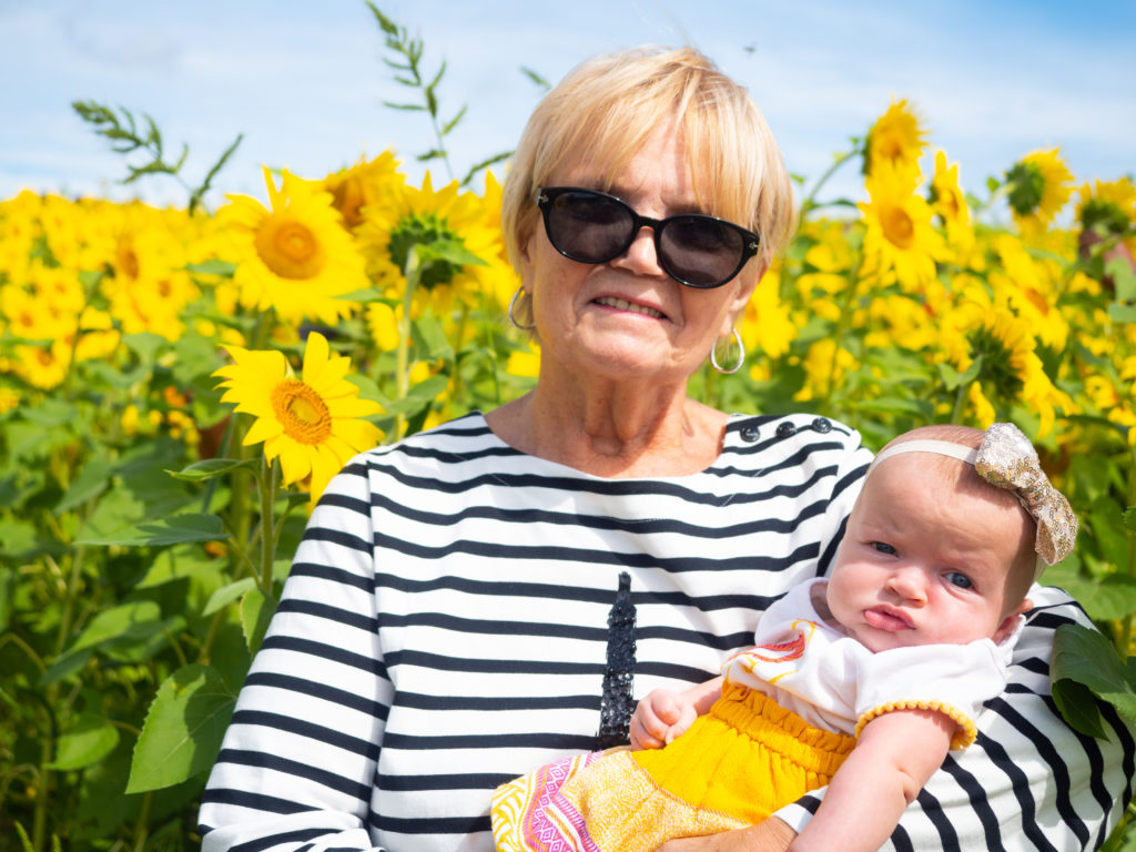 Sunflowers with Memere and Arielle