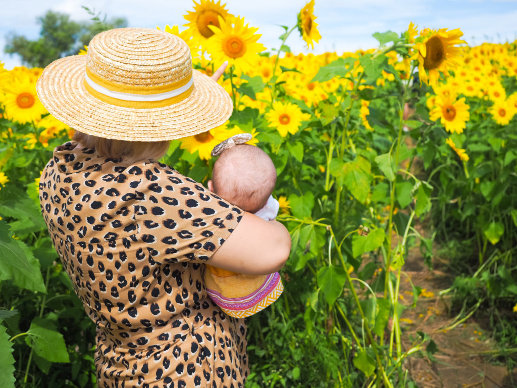 Sunflowers with Arielle and me