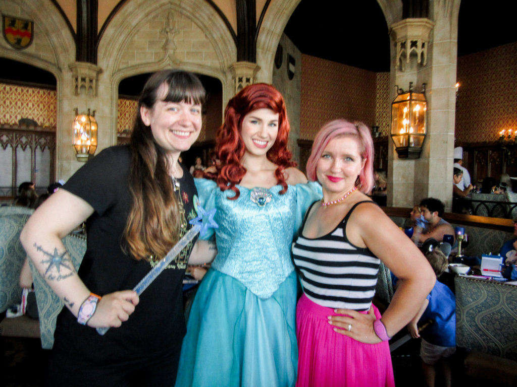 disney-princesses-ariel-cinderellas-castle-wdw-walt-disney-world-family-vacation